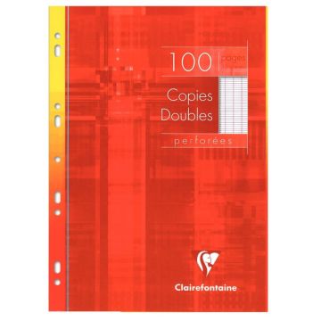 Etui de 100 copies doubles perforées 21x29,7 cm, seyes, blanc