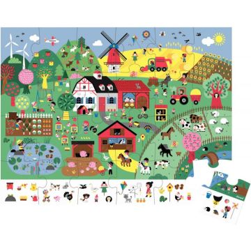 Puzzle d'observation 24 pièces, la ferme