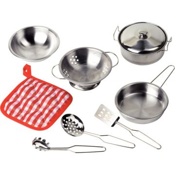 Batterie de cuisine en métal, 9 pièces