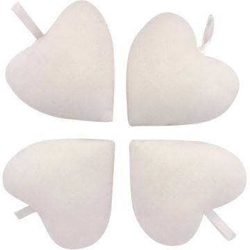 Lot de 10 coeurs en coton blanc 8 x 9 cm