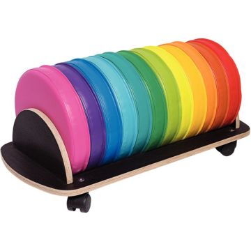Chariot + 12 coussins en mousse diamètre 32cm