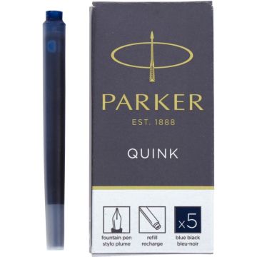 Étui de 5 cartouches Parker bleues et noires