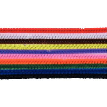Sachet de 150 chenilles diamètre 6 mm et longueur 30 cm  10 couleurs assorties