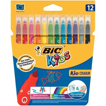 Lot de 12 pochettes de 12 feutres Kid Couleur dont 2 gratuites