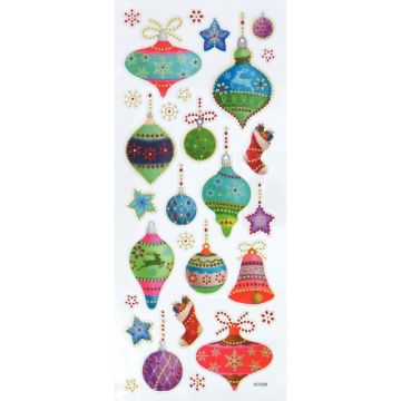 Pochette de 153 stickers avec strass pailletés thème Noël