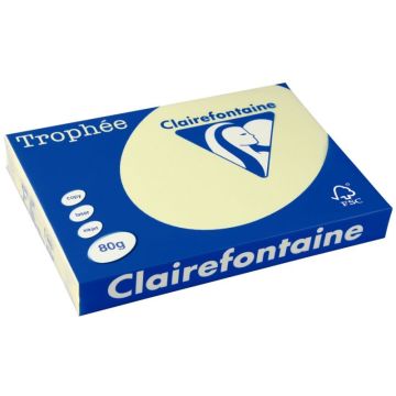 Ramette de 500 feuilles format A3 80g canari CLAIREFONTAINE