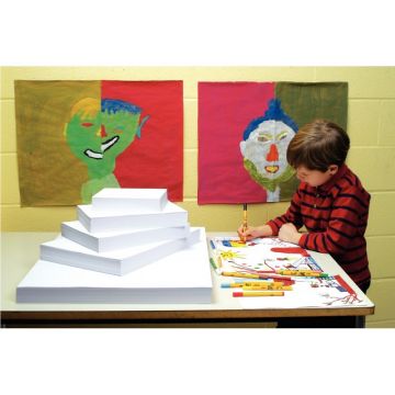 Paquet de 25 feuilles à dessin 200g 50x65cm blanc
