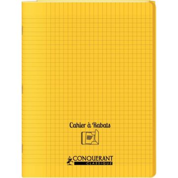 Piqûre 48 pages couverture polypropylène avec 2 rabats format 24x32 cm seyes jaune