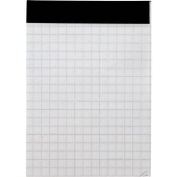 Bloc de bureau sans couverture format A7, quadrillé 5x5, papier 60g