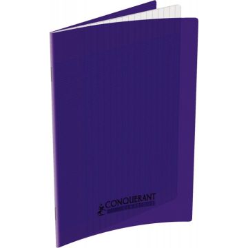 Piqûre 32 pages 17x22 cm seyès 90g couverture en polypropylène violet