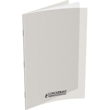 Piqûre 48 pages 24x32 cm quadrillé 5x5 90g couverture en polypropylène incolore