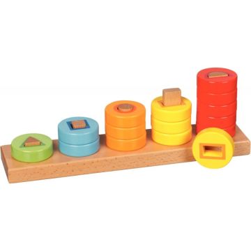 Abaque formes et couleurs en bois, 15 pièces