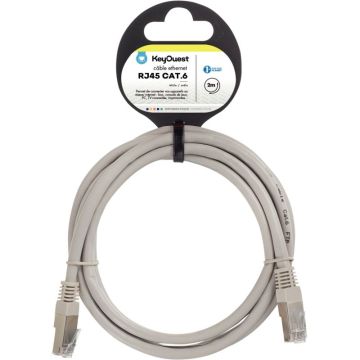 Cable RJ45 de catégorie 6 mâle/mâle 2m gris