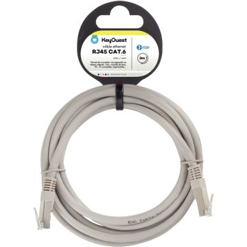 Cable RJ45 de catégorie 6 mâle/mâle 3m gris