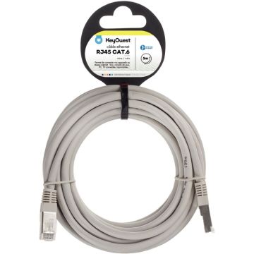 Cable RJ45 de catégorie 6 mâle/mâle 5m gris