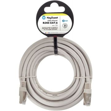 Cable RJ45 de catégorie 6 mâle/mâle 10m gris