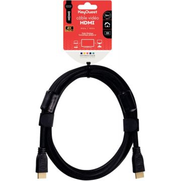 Cordon HDMI 1.4 3m noir