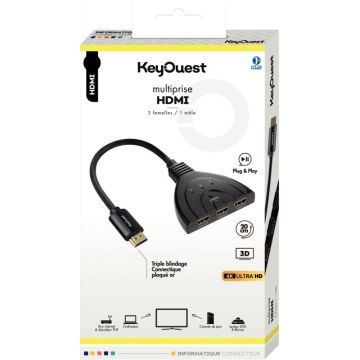 Multiprise HDMI 1.4 3 entrées femelles
