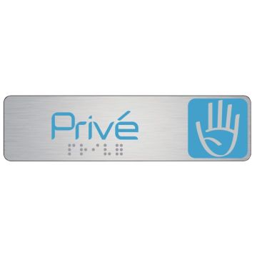 Plaque en aluminium avec fixation adhésive 4,5x17 cm PRIVÉ