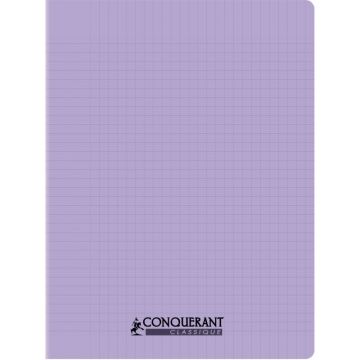Piqûre 96 pages CONQUERANT, 17x22 cm, seyès, couv PP lilas