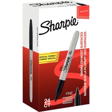 Boite de 24 marqueurs Sharpie pointe fine noir