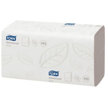 Carton de 3750 essuie-mains H3 pliage V blanc