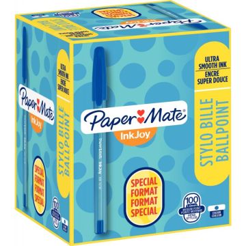 Boîte de 100 stylos bille Inkjoy 100 bleus dont 20 gratuits