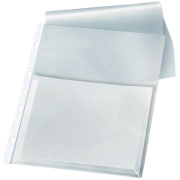 Sachet de 10 pochettes plan perforées en PVC avec rabat