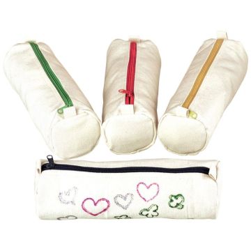 Lot de 10 trousses en coton, coloris assortis