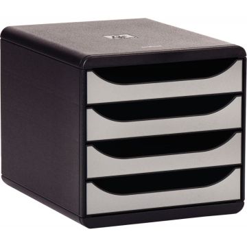 Module 4 tiroirs BIGBOX noir/argent