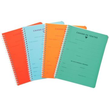 Cahier de texte, 17x22 cm, séyès Reliure intégrale, 124 pages, blanc, 90g