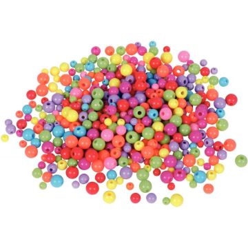 Pot de 100 grammes de perles rondes en plastique fluo