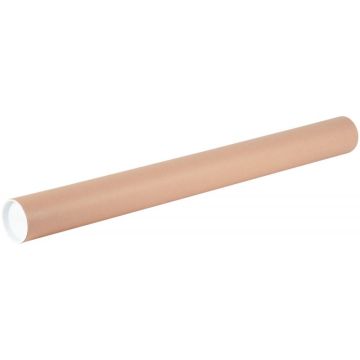 Tube d'expédition en carton rond longueur total 670mm diamètre 60mm + 2 bouchons