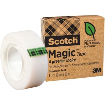 Rouleau adhésif invisible scotch Magic green, dimensions : 19mm x 30m