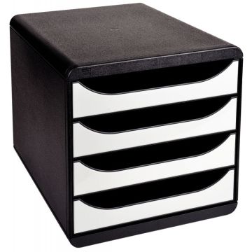 Module 4 tiroirs BIGBOX noir/blanc