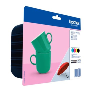 Brother MUGS pack de 4 cartouches jet d'encre noire, cyan, magenta et jaune haute capacité authentique (LC227XLVALBP)