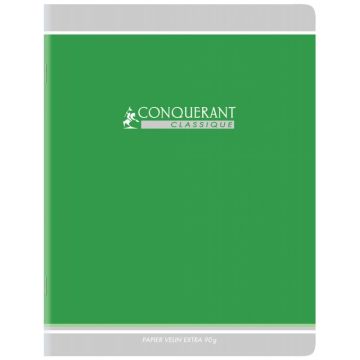 Piqûre 96 pages CONQUÉRANT CLASSIQUE, format 24x32 cm, papier 90g seyès, coloris assortis