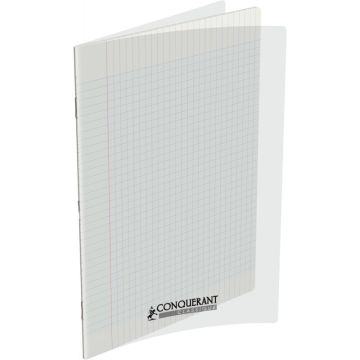 Piqûre 96 pages 24x32 cm, seyès 90g couverture polypropylène incolore