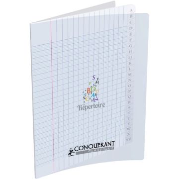 Répertoire piqué 96 pages, 17x22 cm, seyès 90 g couverture en polypropylène incolore