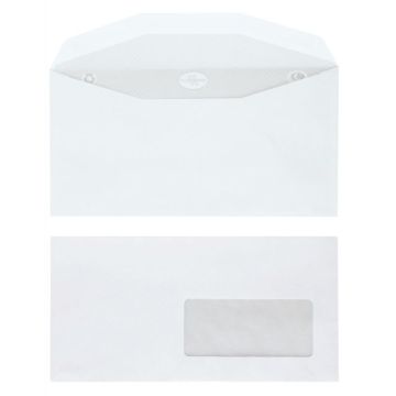 Boite de 1000 enveloppes blanches 115x225mm 80g mécanisables fenêtre 45x100mm