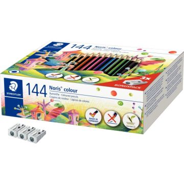 Recharge classpack 144 crayons de couleur Noris dont 12 crayons + 3 taille-crayons offerts