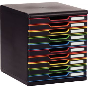Module 10 tiroirs MODULO noir/arlequin