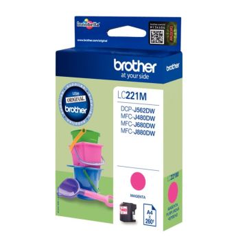 Cartouche jet d'encre à la marque Brother LC221M magenta