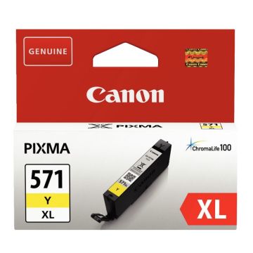 Canon 571XL cartouche jet d'encre jaune haute capacité authentique (CLI571Y XL)