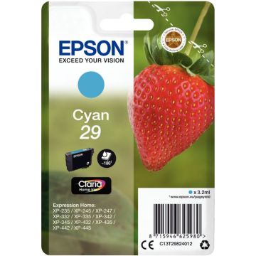 Epson FRAISE / 29 cartouche jet d'encre cyan authentique (T298240)