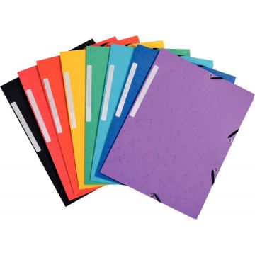 Lot de 7+3 chemises 3 rabats à élastiques en carte recyclée, coloris assortis