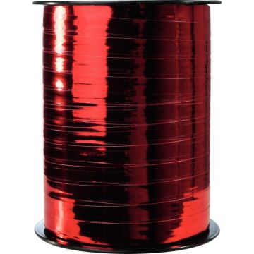 Bobine de 250m de longueur sur 7 mm de largeur de bolduc lisse coloris rouge métallisé
