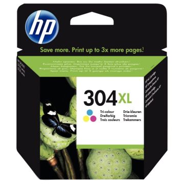 HP 304XL cartouche d'encre trois couleurs grande capacité authentique (N9K07AE)