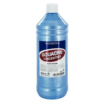 Flacon 1L de gouache concentrée MAJUSCULE, coloris bleu nacré