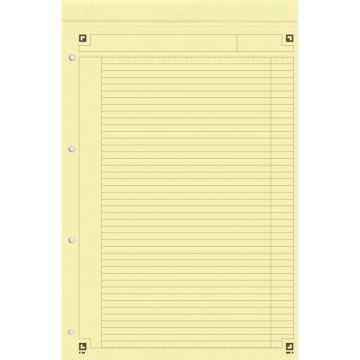 Bloc NOTEPAD 80 feuilles perforées 4 trous détachables 21x32 cm papier 80g jaune ligné 6 mm